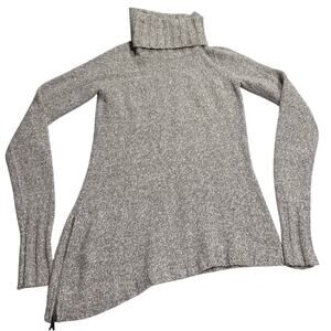 Athleta Cowl Neck Sweater Asymmetrical Womens Size Medium Tan 243338-01 66297